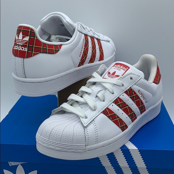 Adidas Originals Superstar "Plaid" White Red Skate - Picture 2 of 16